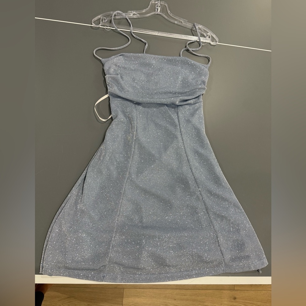 Elegant Blue Glitter Dress